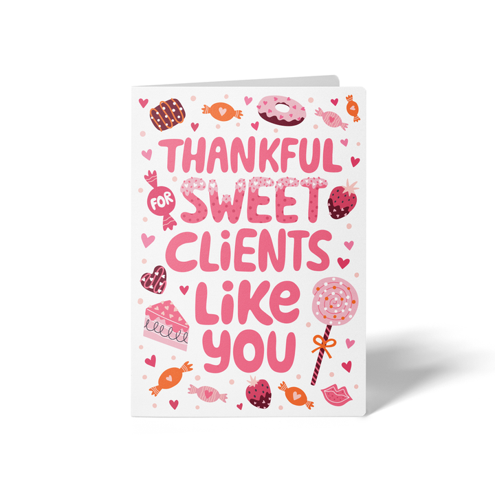 Set of Thankful for Sweet Clients Like You Greeting Cards | Envelopes Included Greeting Card Market Dwellings