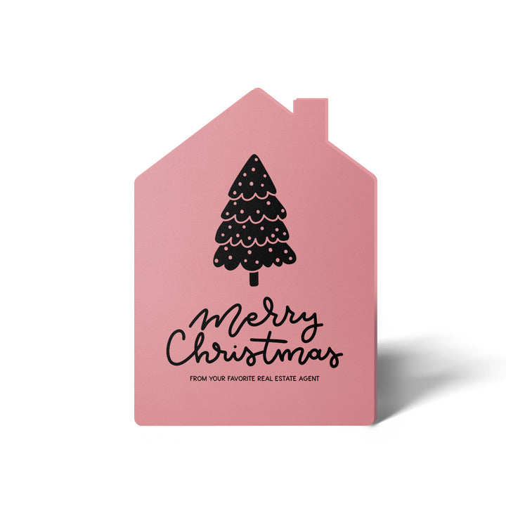 Set of Tree "Merry Christmas from Your Favorite Real Estate Agent" | Holiday Greeting Cards | Envelopes Included | 27-GC002 Greeting Card Market Dwellings LIGHT PINK