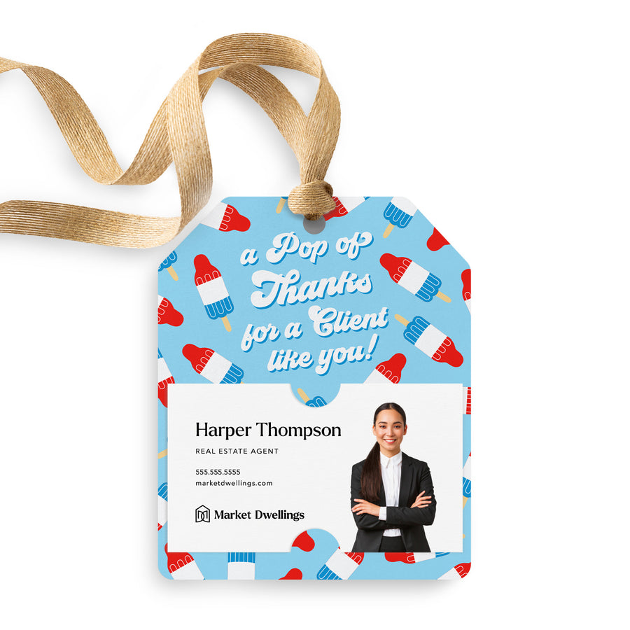 A Pop Of Thanks For A Client Like You! | Gift Tags Gift Tag Market Dwellings BRIGHT BLUE