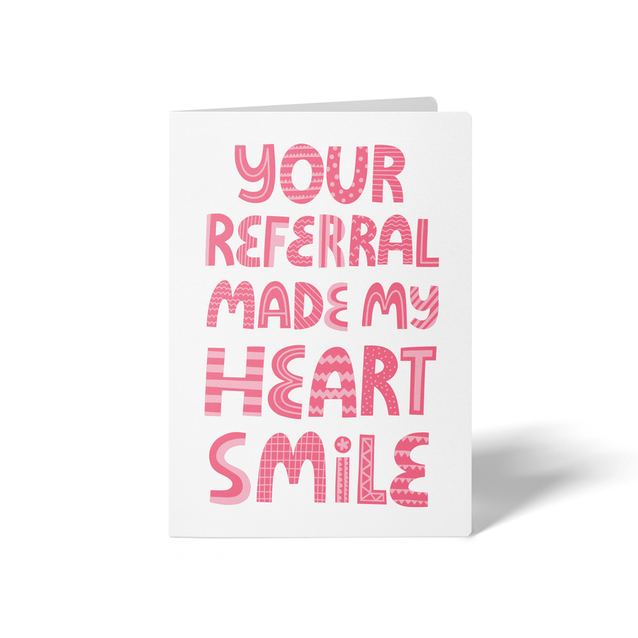 Set of Your Referral Made My Heart Smile Greeting Cards | Envelopes Included Greeting Card Market Dwellings