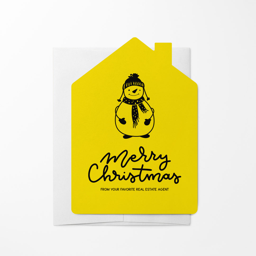 Set of Snowman "Merry Christmas from Your Favorite Real Estate Agent" | Holiday Greeting Cards | Envelopes Included | 28-GC002 Greeting Card Market Dwellings