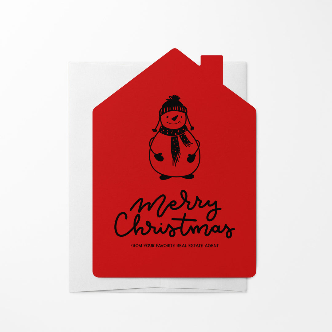 Set of Snowman "Merry Christmas from Your Favorite Real Estate Agent" |  Holiday Greeting Cards | Envelopes Included | 28-GC002