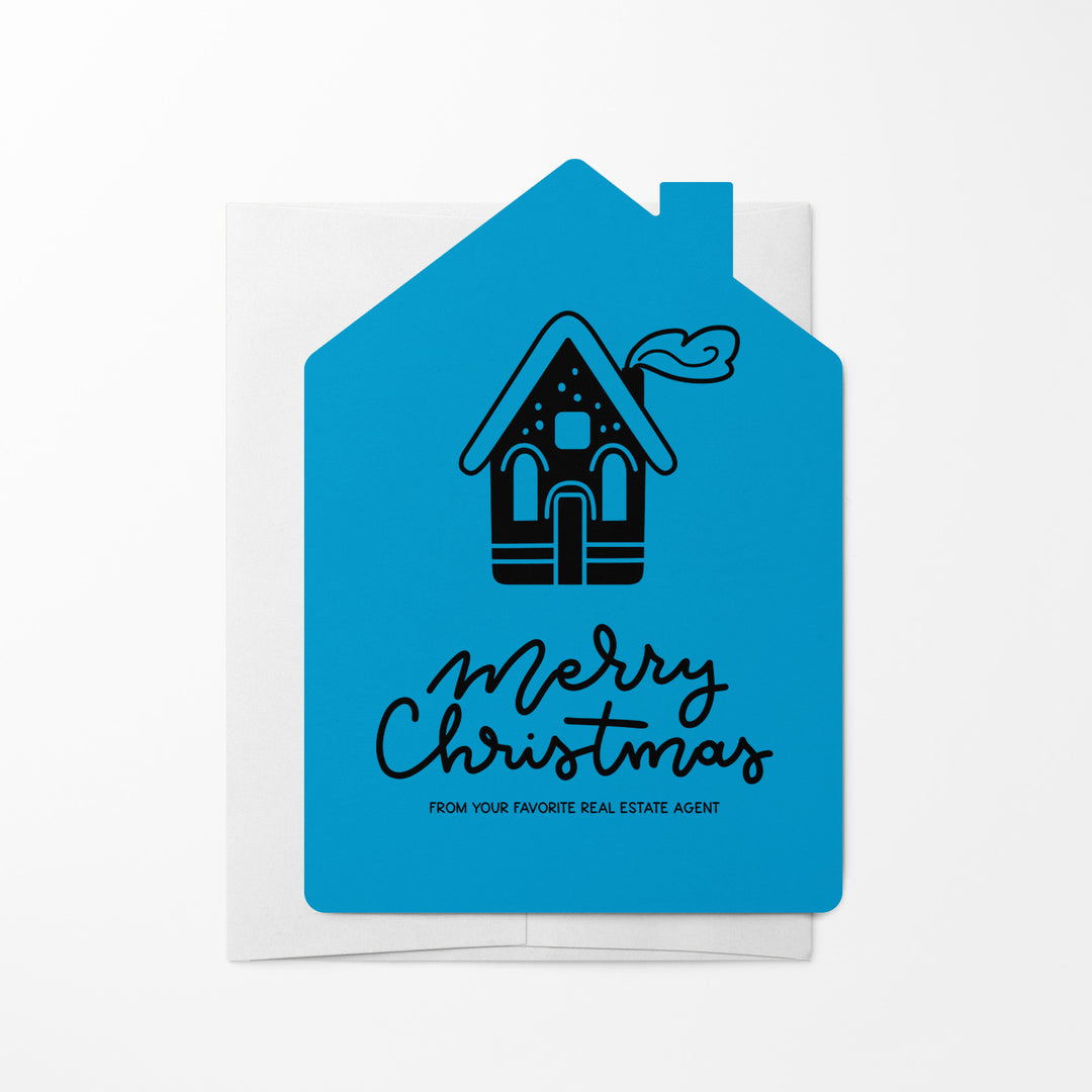 Set of House "Merry Christmas from Your Favorite Real Estate Agent" | Holiday Greeting Cards | Envelopes Included | 29-GC002 Greeting Card Market Dwellings