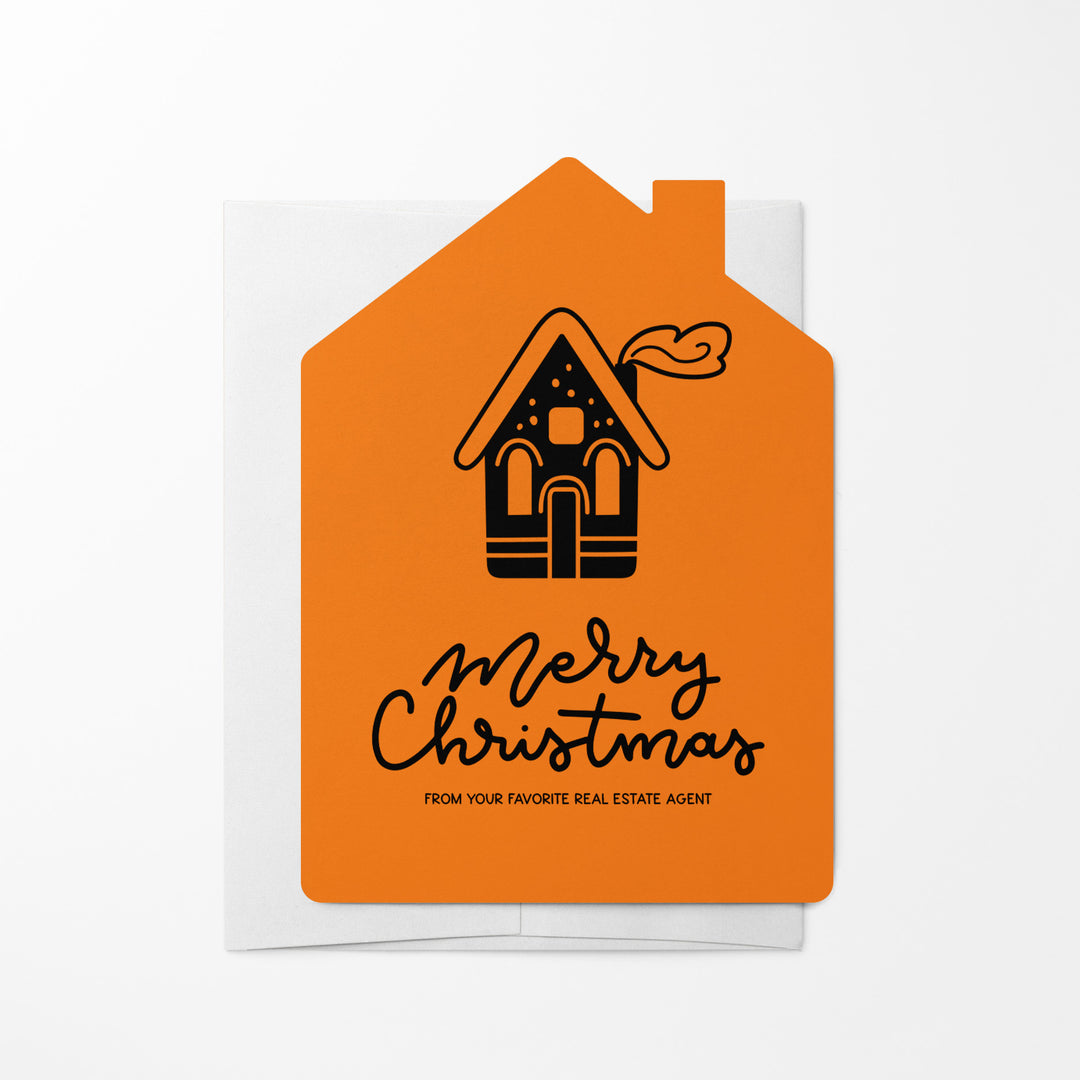 Set of House "Merry Christmas from Your Favorite Real Estate Agent" | Holiday Greeting Cards | Envelopes Included | 29-GC002 Greeting Card Market Dwellings