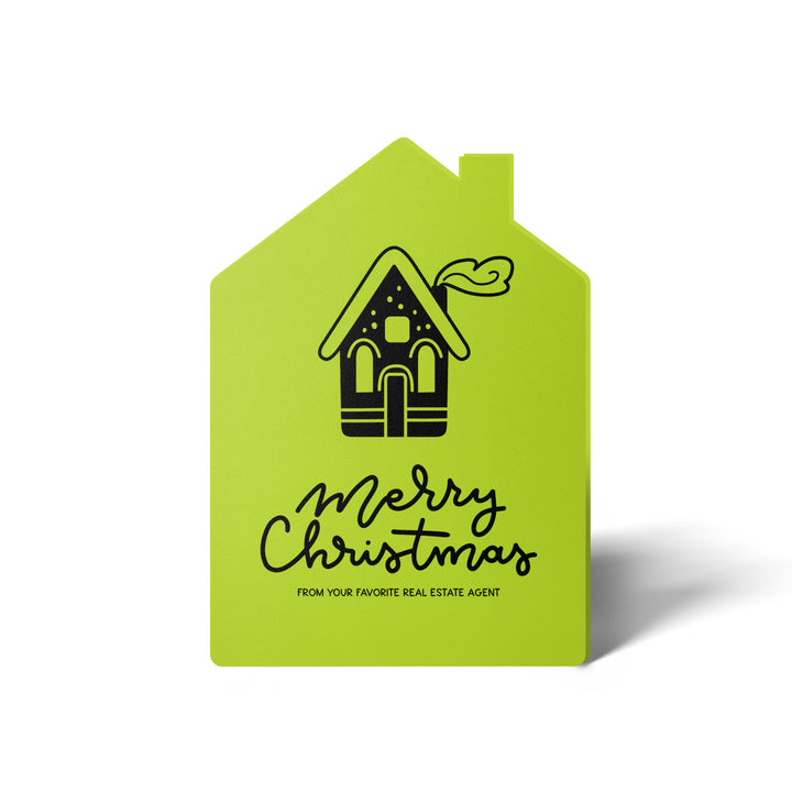 Set of House "Merry Christmas from Your Favorite Real Estate Agent" | Holiday Greeting Cards | Envelopes Included | 29-GC002 Greeting Card Market Dwellings GREEN APPLE