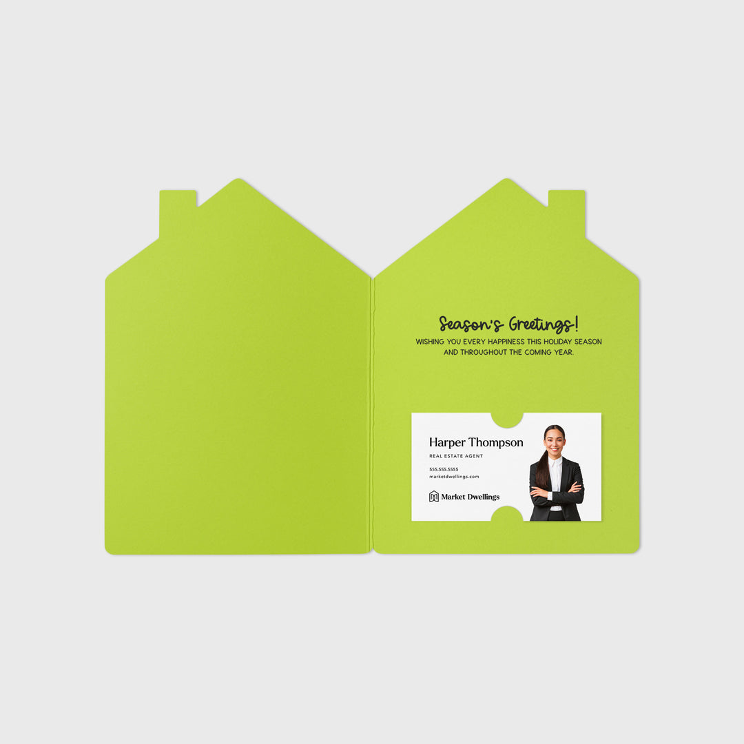 Set of House "Merry Christmas from Your Favorite Real Estate Agent" | Holiday Greeting Cards | Envelopes Included | 29-GC002 Greeting Card Market Dwellings