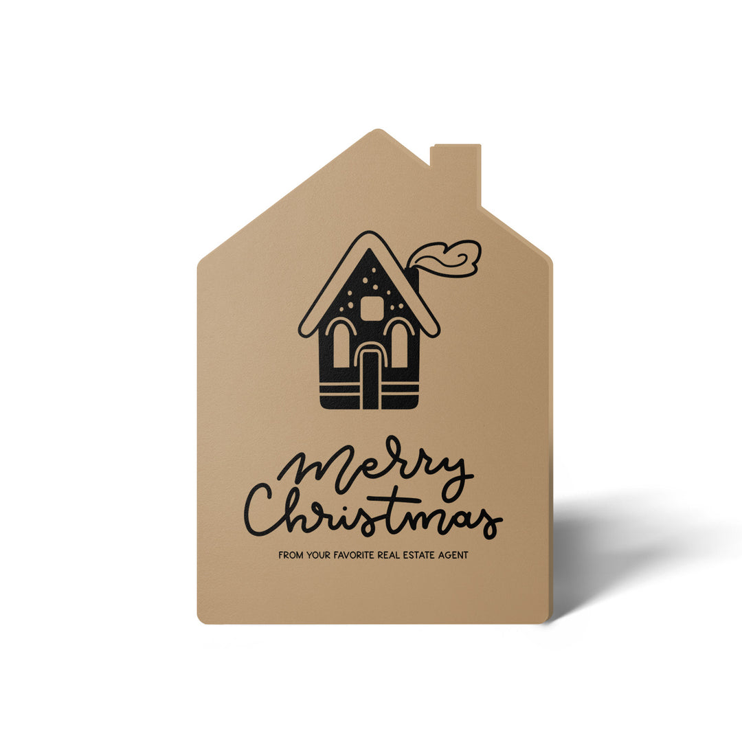 Set of House "Merry Christmas from Your Favorite Real Estate Agent" | Holiday Greeting Cards | Envelopes Included | 29-GC002 Greeting Card Market Dwellings KRAFT