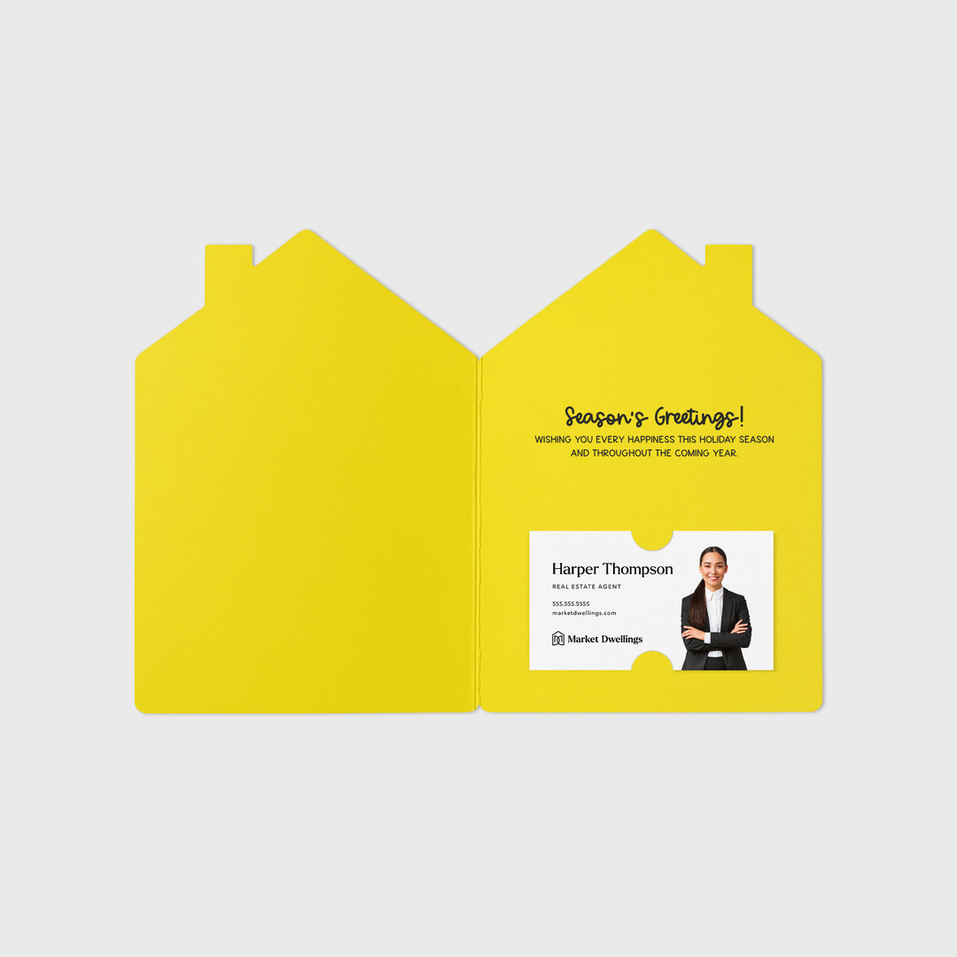 Set of House "Merry Christmas from Your Favorite Real Estate Agent" | Holiday Greeting Cards | Envelopes Included | 29-GC002 Greeting Card Market Dwellings