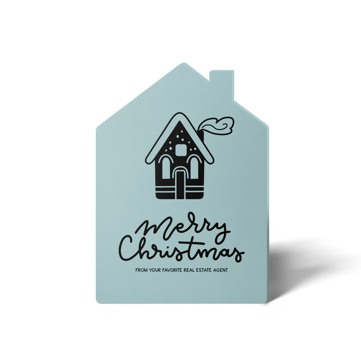 Set of House "Merry Christmas from Your Favorite Real Estate Agent" | Holiday Greeting Cards | Envelopes Included | 29-GC002 Greeting Card Market Dwellings LIGHT BLUE