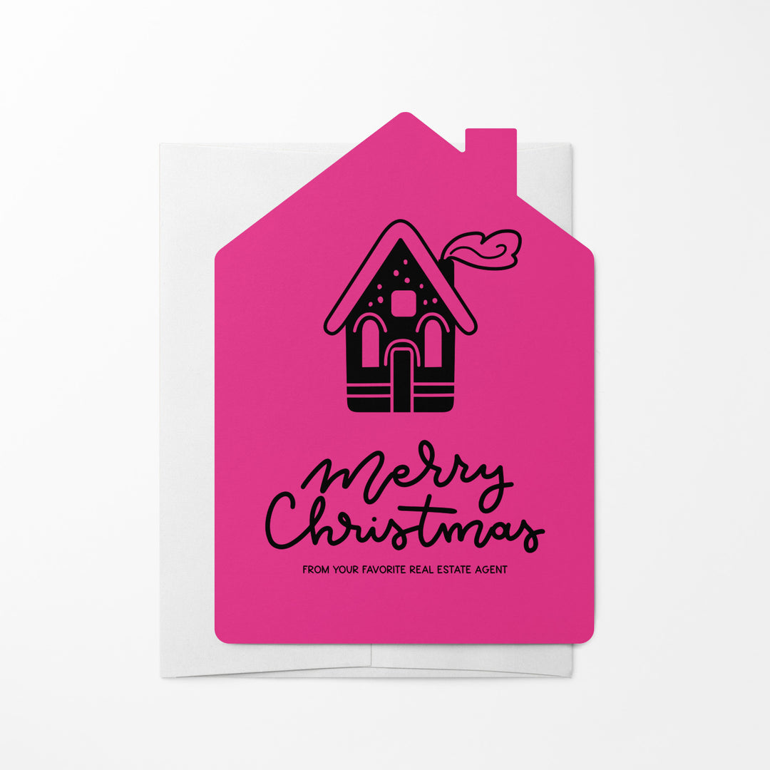 Set of House "Merry Christmas from Your Favorite Real Estate Agent" |  Holiday Greeting Cards | Envelopes Included | 29-GC002