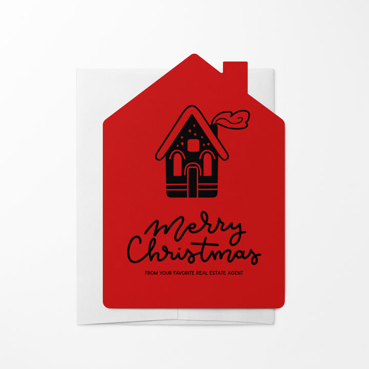 Set of House "Merry Christmas from Your Favorite Real Estate Agent" | Holiday Greeting Cards | Envelopes Included | 29-GC002 Greeting Card Market Dwellings