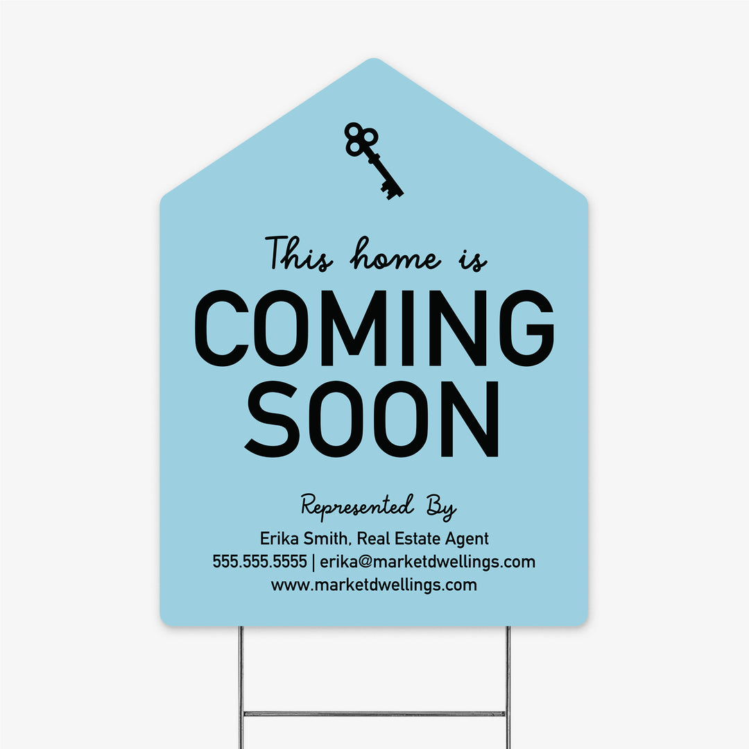 Customizable | Coming Soon Real Estate Yard Sign Yard Sign Market Dwellings CORNFLOWER BLUE