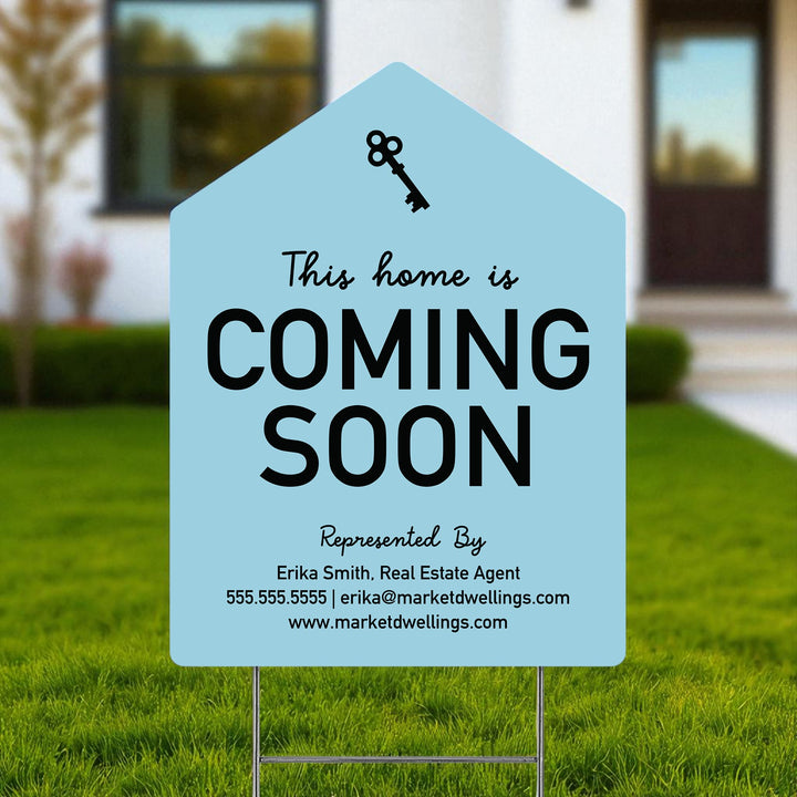 Customizable | Coming Soon Real Estate Yard Sign Yard Sign Market Dwellings