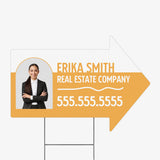 Directional Arrow Yard Sign Directional Sign Market Dwellings TANGERINE 1