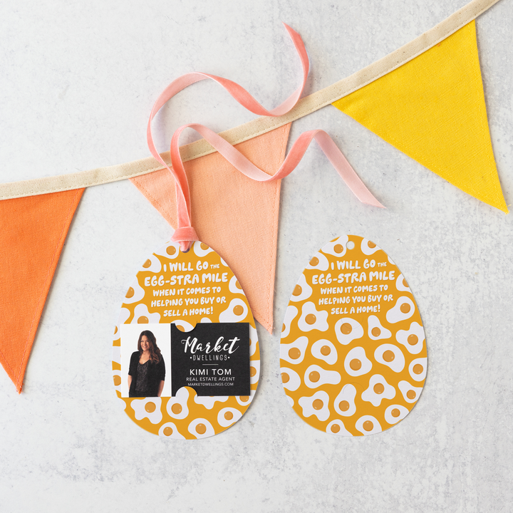 I will go the Egg-Stra mile | Egg Real Estate Gift Tags | 10-GT007-AB Gift Tag Market Dwellings TANGERINE  