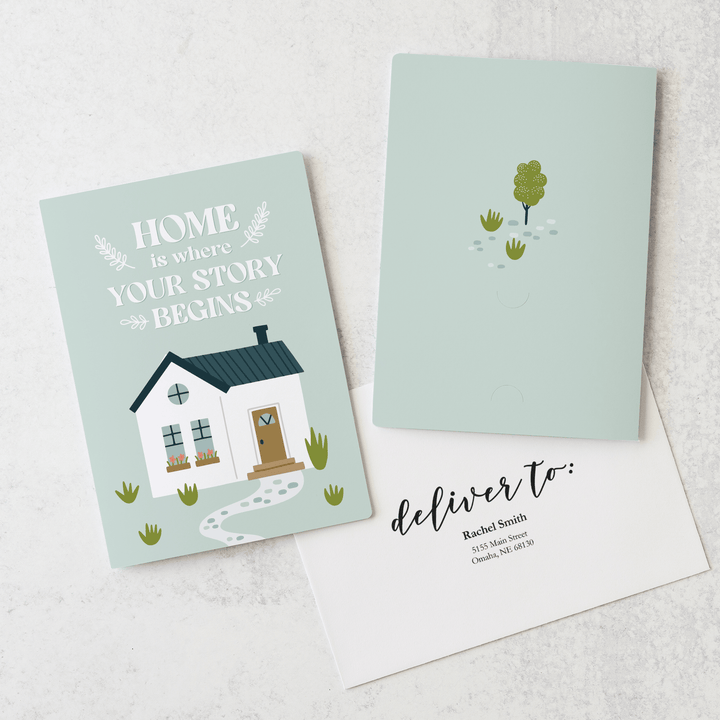 Set of Home is where your story begins | Greeting Cards | Envelopes Included | 65-GC001 Greeting Card Market Dwellings   