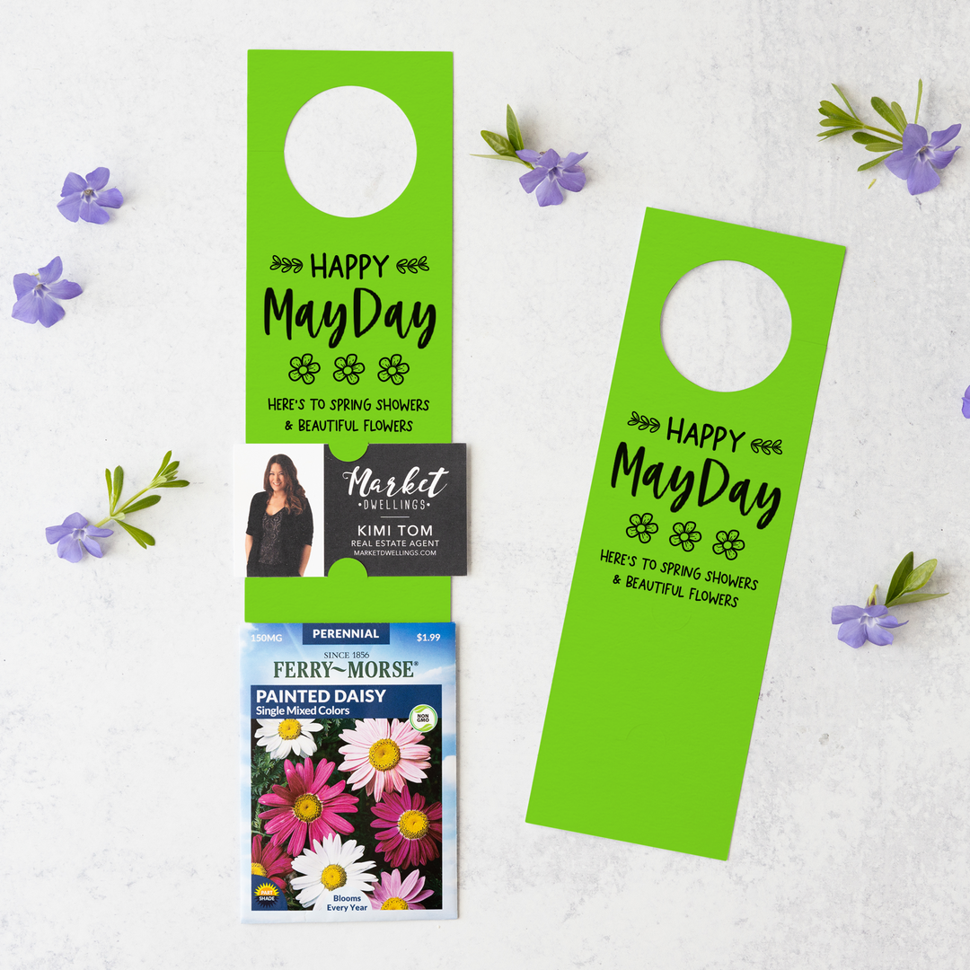 Happy May Day | Door Hangers for Seed Packets | 3-DH003 Door Hanger Market Dwellings GREEN APPLE  