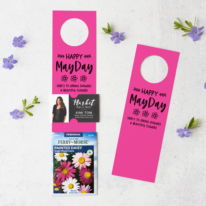Happy May Day | Door Hangers for Seed Packets | 3-DH003 Door Hanger Market Dwellings RAZZLE BERRY  