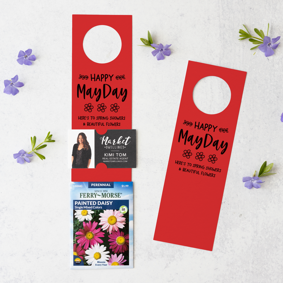 Happy May Day | Door Hangers for Seed Packets | 3-DH003 Door Hanger Market Dwellings SCARLET  