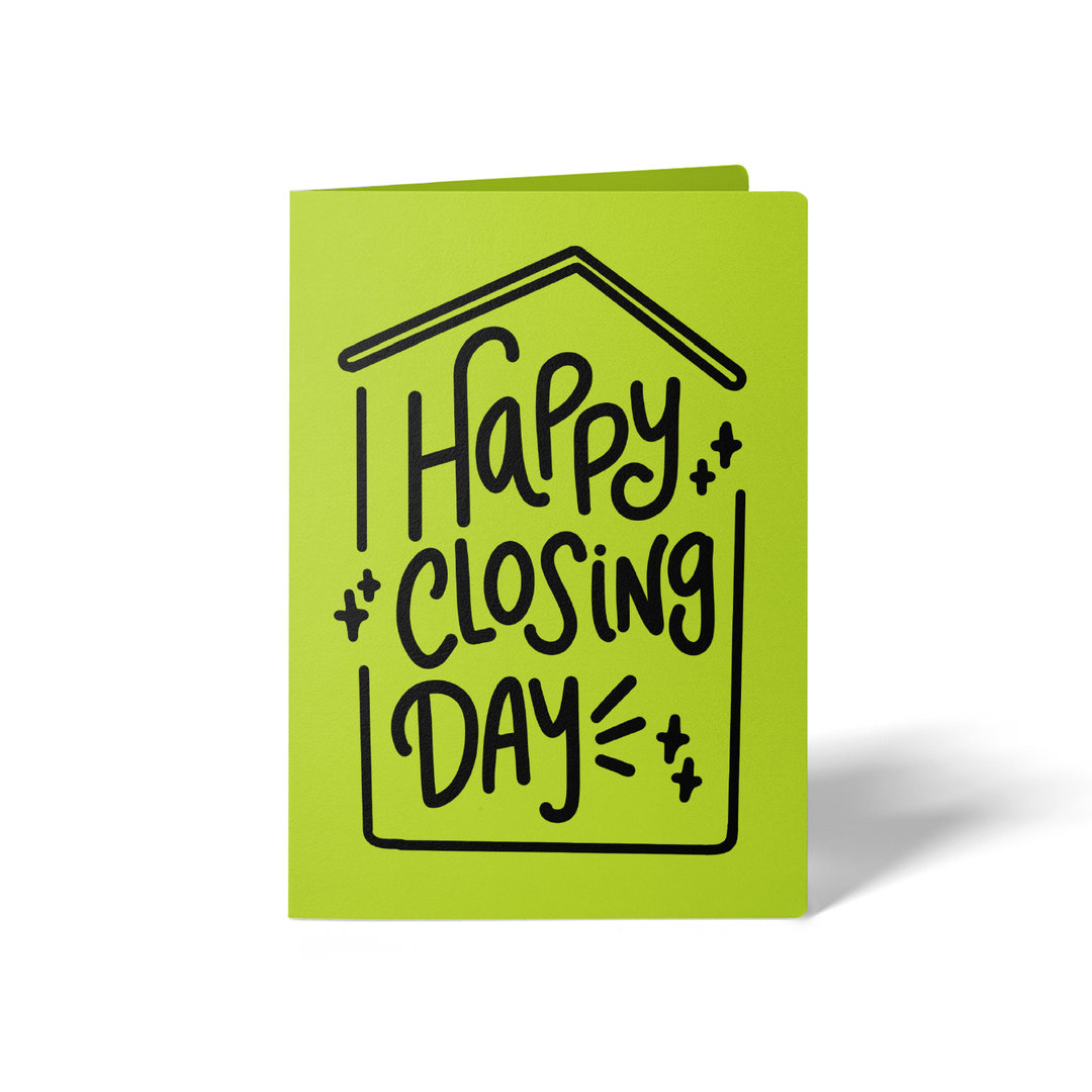 Set of Happy Closing Day Real Estate Greeting Cards | Envelopes Included Greeting Card Market Dwellings GREEN APPLE