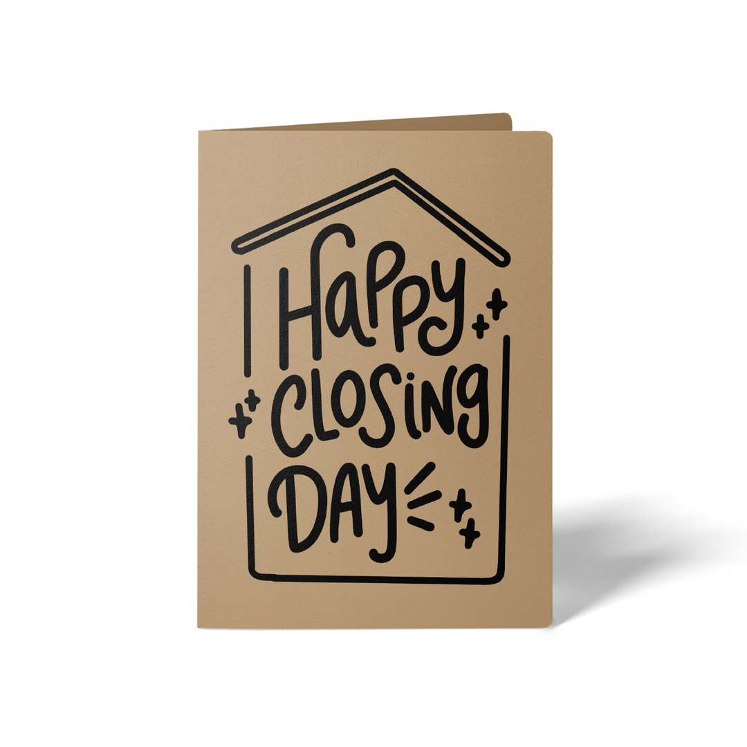 Set of Happy Closing Day Real Estate Greeting Cards | Envelopes Included Greeting Card Market Dwellings KRAFT