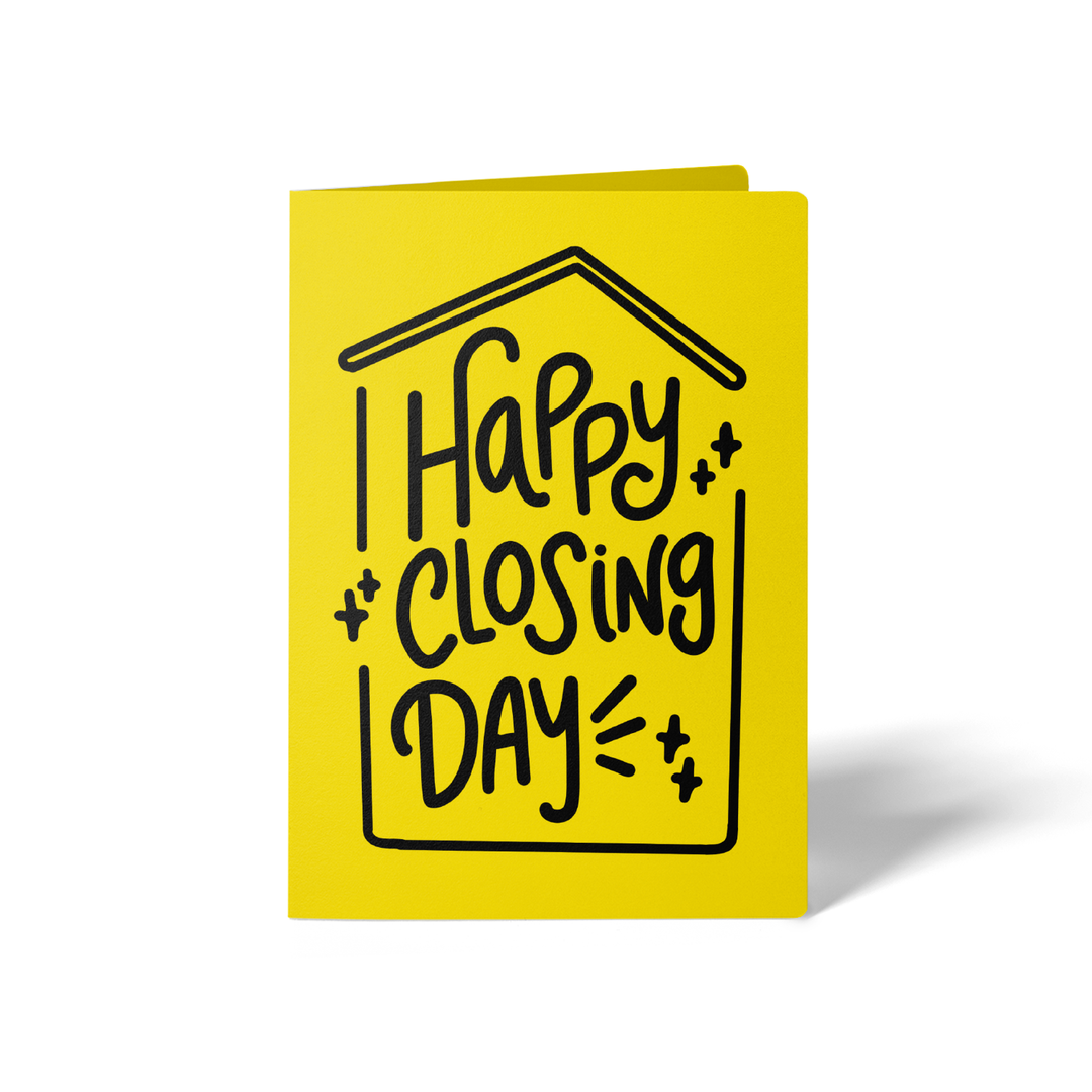 Set of Happy Closing Day Real Estate Greeting Cards | Envelopes Included Greeting Card Market Dwellings LEMON