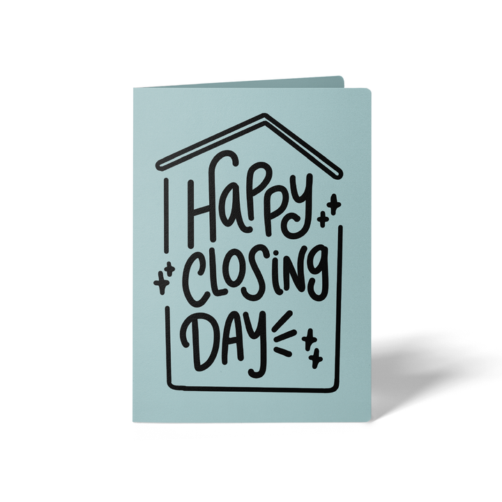 Set of Happy Closing Day Real Estate Greeting Cards | Envelopes Included Greeting Card Market Dwellings LIGHT BLUE