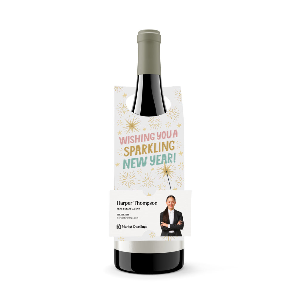 Wishing You A Sparkling New Year! | Bottle Hang Tags Bottle Tag Market Dwellings WHITE 10