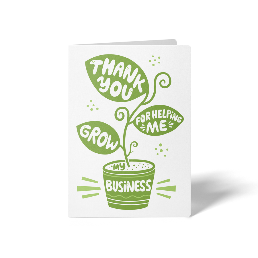 Set of Thank You For Helping Me Grow My Business Greeting Cards | Envelopes Included Greeting Card Market Dwellings