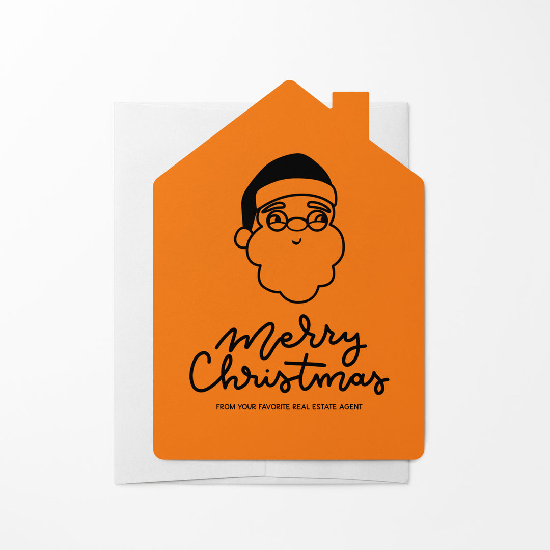 Set of Santa "Merry Christmas from Your Favorite Real Estate Agent" | Holiday Greeting Cards | Envelopes Included | 30-GC002 Greeting Card Market Dwellings