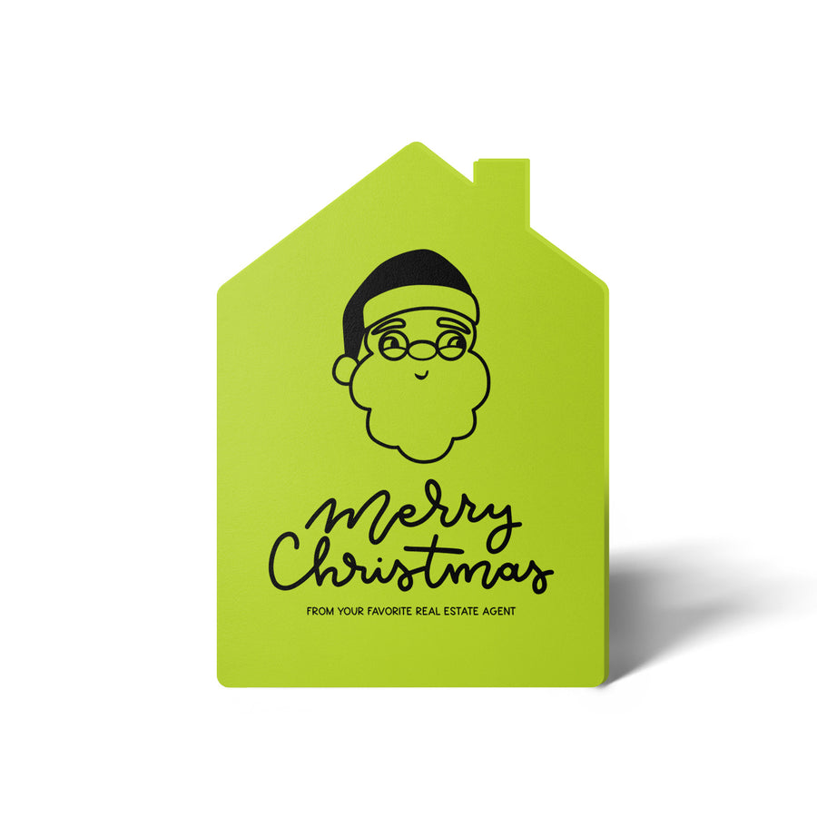 Set of Santa "Merry Christmas from Your Favorite Real Estate Agent" | Holiday Greeting Cards | Envelopes Included | 30-GC002 Greeting Card Market Dwellings GREEN APPLE