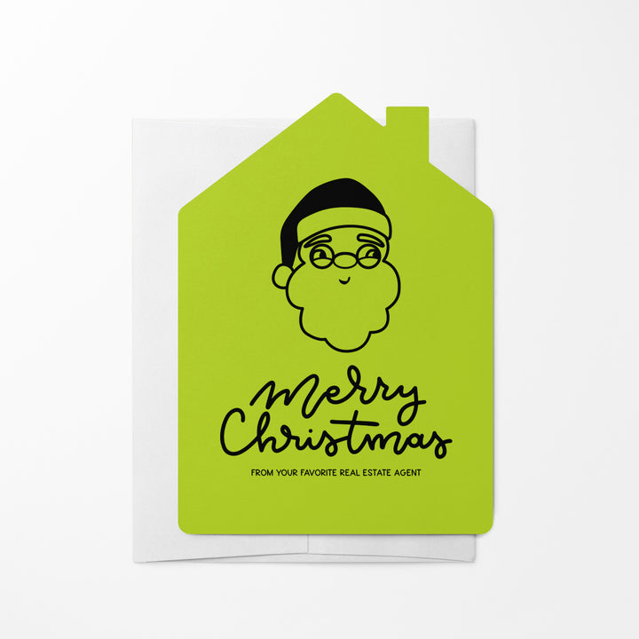 Set of Santa "Merry Christmas from Your Favorite Real Estate Agent" | Holiday Greeting Cards | Envelopes Included | 30-GC002 Greeting Card Market Dwellings