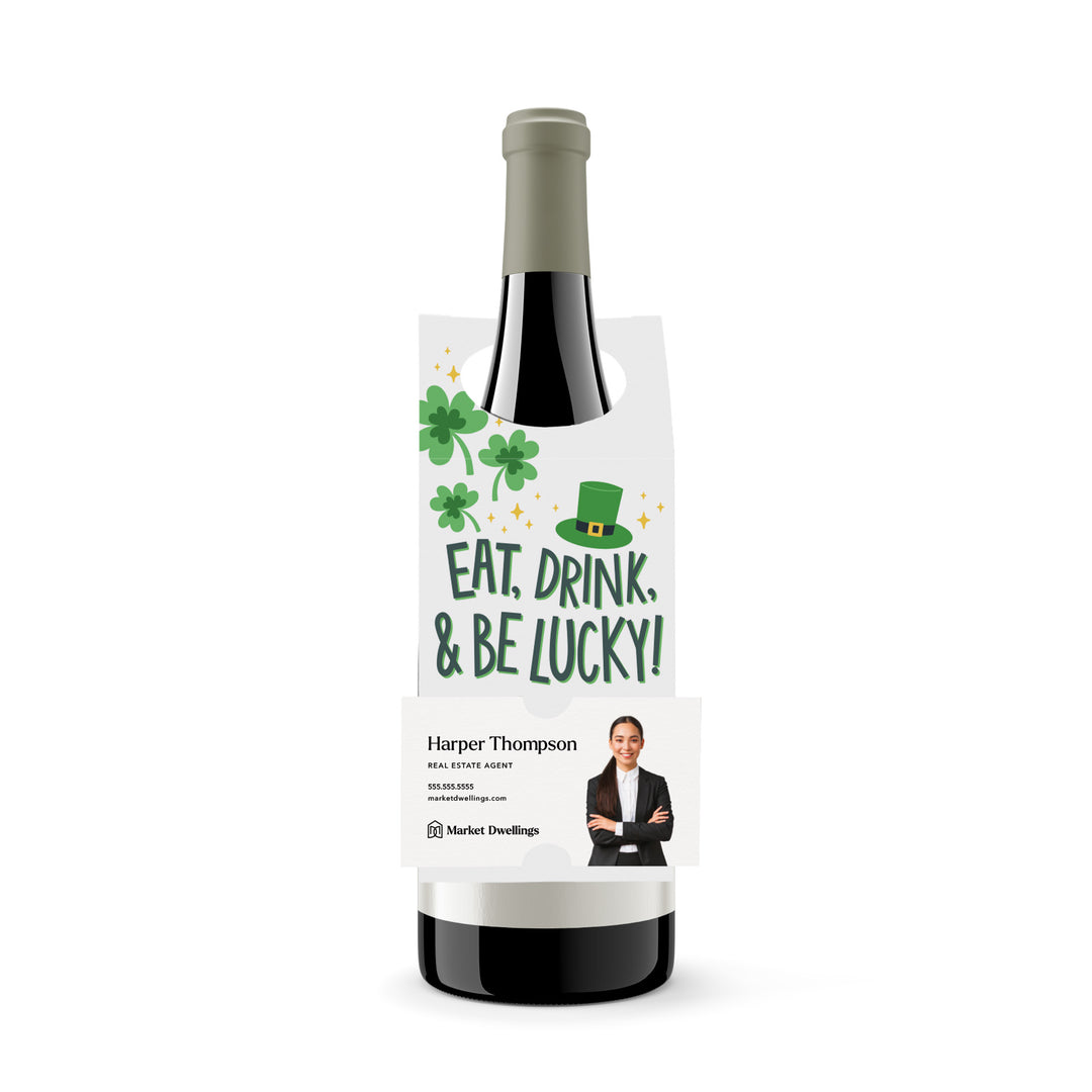 Eat, Drink, & Be Lucky! | Bottle Hang Tags Bottle Tag Market Dwellings WHITE