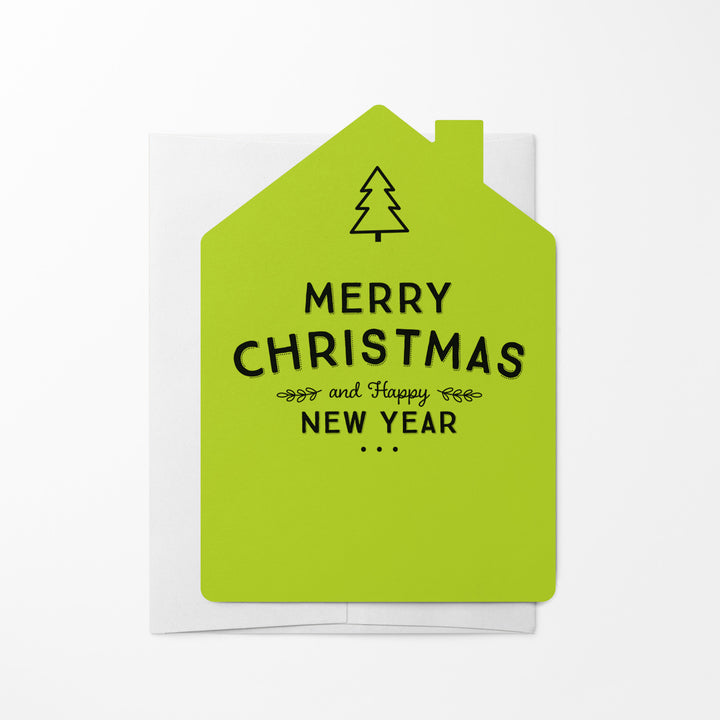 Set of "Merry Christmas and Happy New Year" | Holiday Greeting Cards | Envelopes Included | 31-GC002 Greeting Card Market Dwellings