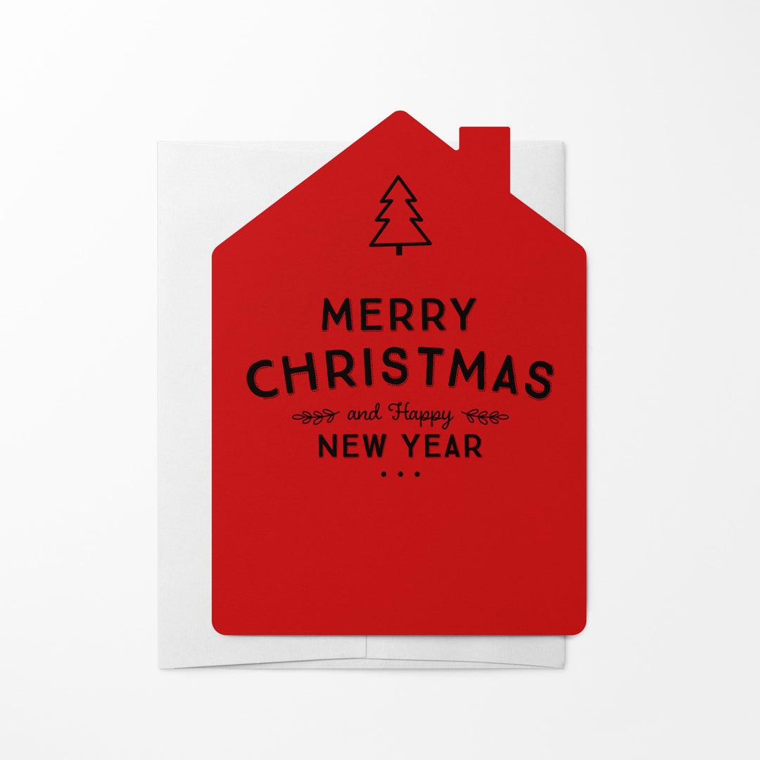 Set of "Merry Christmas and Happy New Year" | Holiday Greeting Cards | Envelopes Included | 31-GC002 Greeting Card Market Dwellings