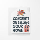 "Congrats on Selling Your Home" Real Estate Agent | Real Estate Greeting Cards with Envelopes Greeting Card Market Dwellings