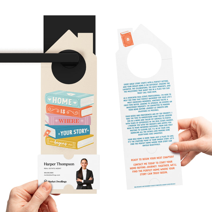 Home is Where Your Story Begins Door Hangers Door Hanger Market Dwellings