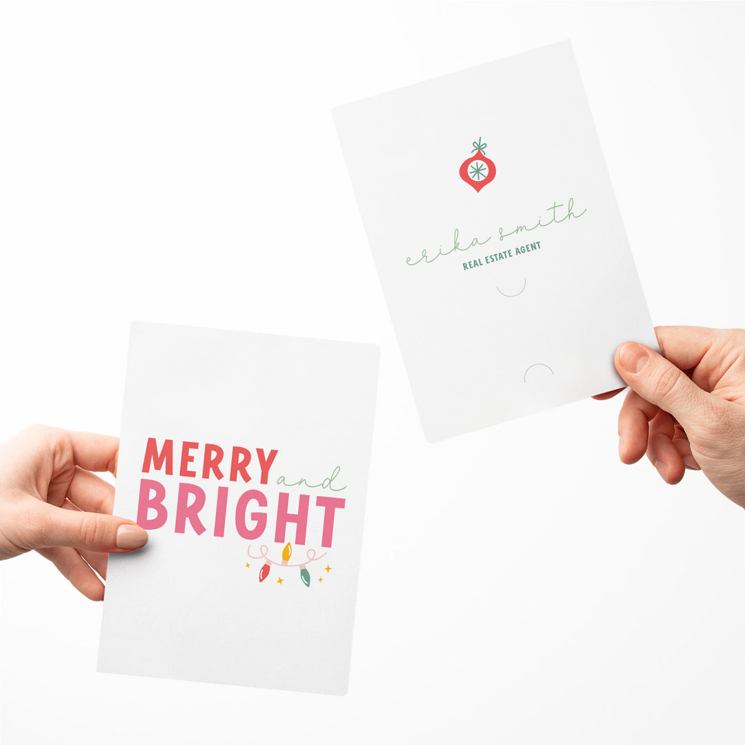 Set of Merry And Bright | Christmas Greeting Cards | Envelopes Included | 38-GC001 Greeting Card Market Dwellings