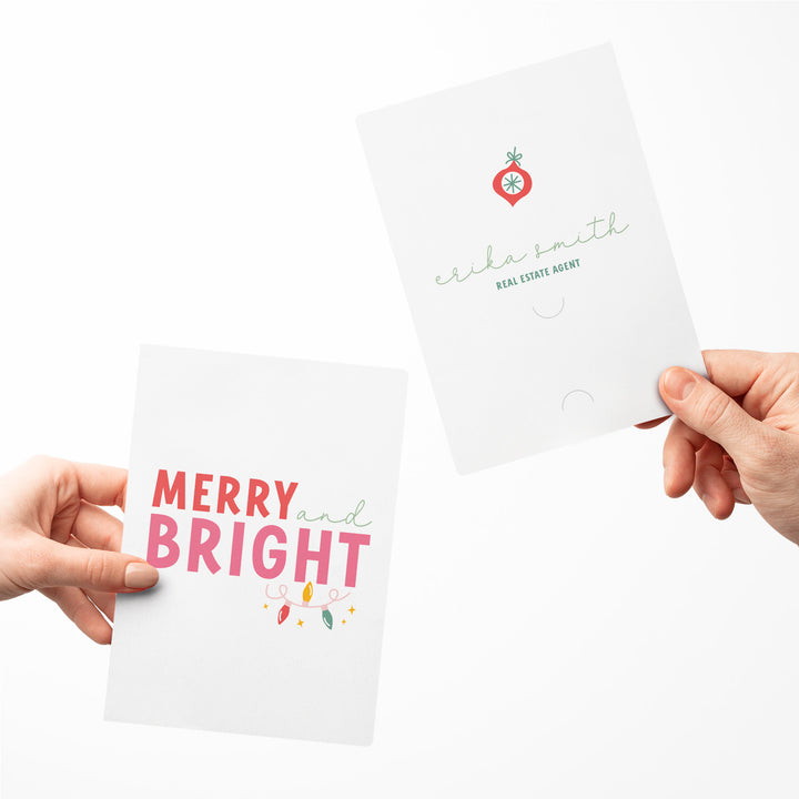 Set of Merry And Bright | Christmas Greeting Cards | Envelopes Included | 38-GC001 Greeting Card Market Dwellings