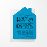 "Happy Home-iversary" | Real Estate & Mortgage Greeting Cards with Envelopes Greeting Card Market Dwellings