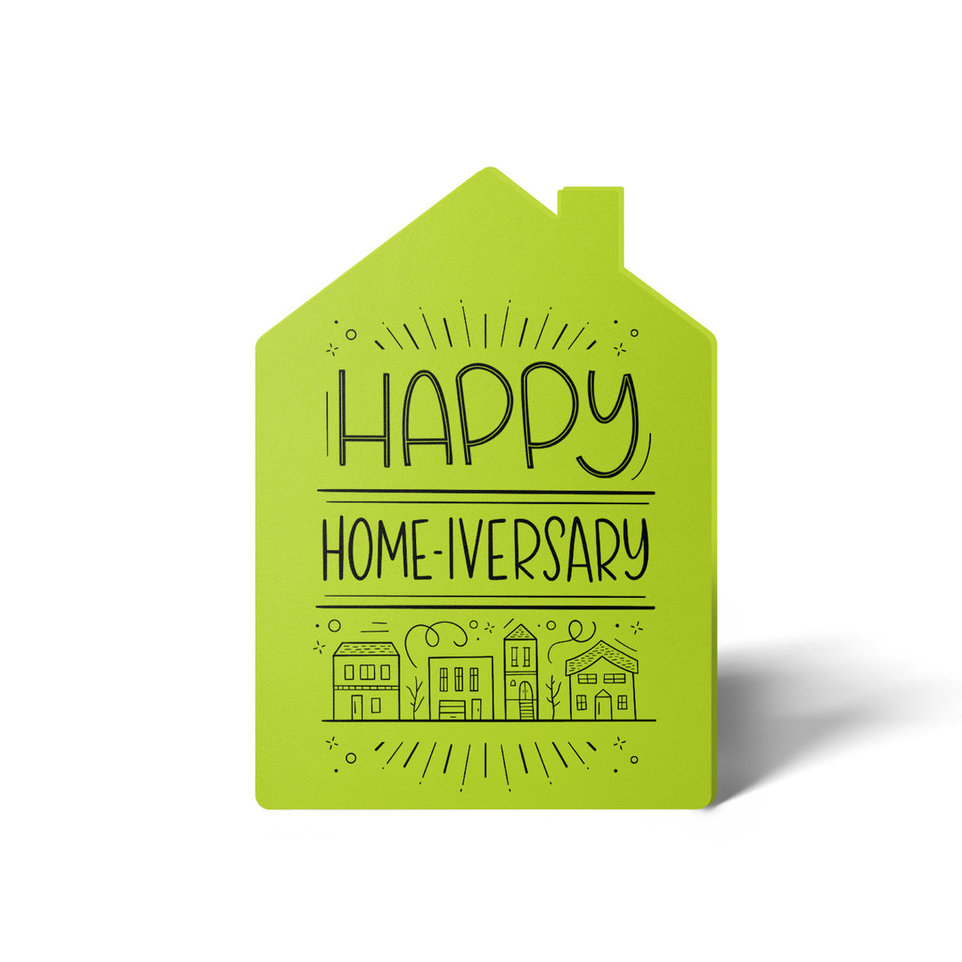 Set of "Happy Home-iversary" Greeting Cards | Envelopes Included | 39-GC002 Greeting Card Market Dwellings GREEN APPLE