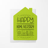 "Happy Home-iversary" | Real Estate & Mortgage Greeting Cards with Envelopes Greeting Card Market Dwellings