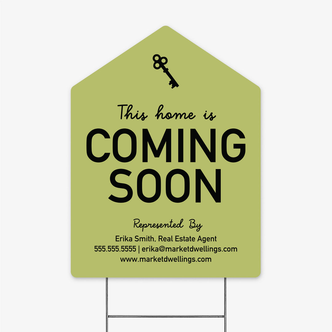 Customizable | Coming Soon Real Estate Yard Sign Yard Sign Market Dwellings LIGHT OLIVE