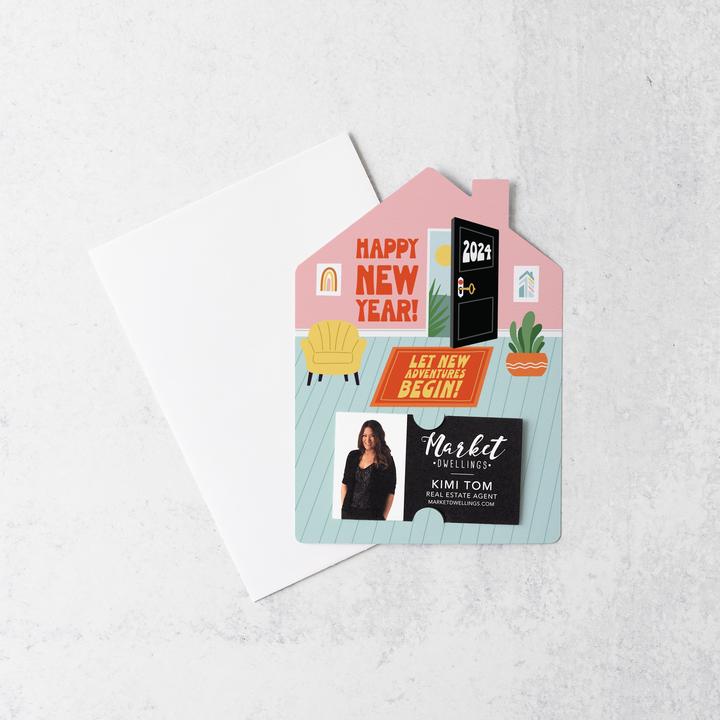 Set of Happy New Year! Let New Adventures Begin! | New Year Mailers | Envelopes Included | M235-M001-AB Mailer Market Dwellings   