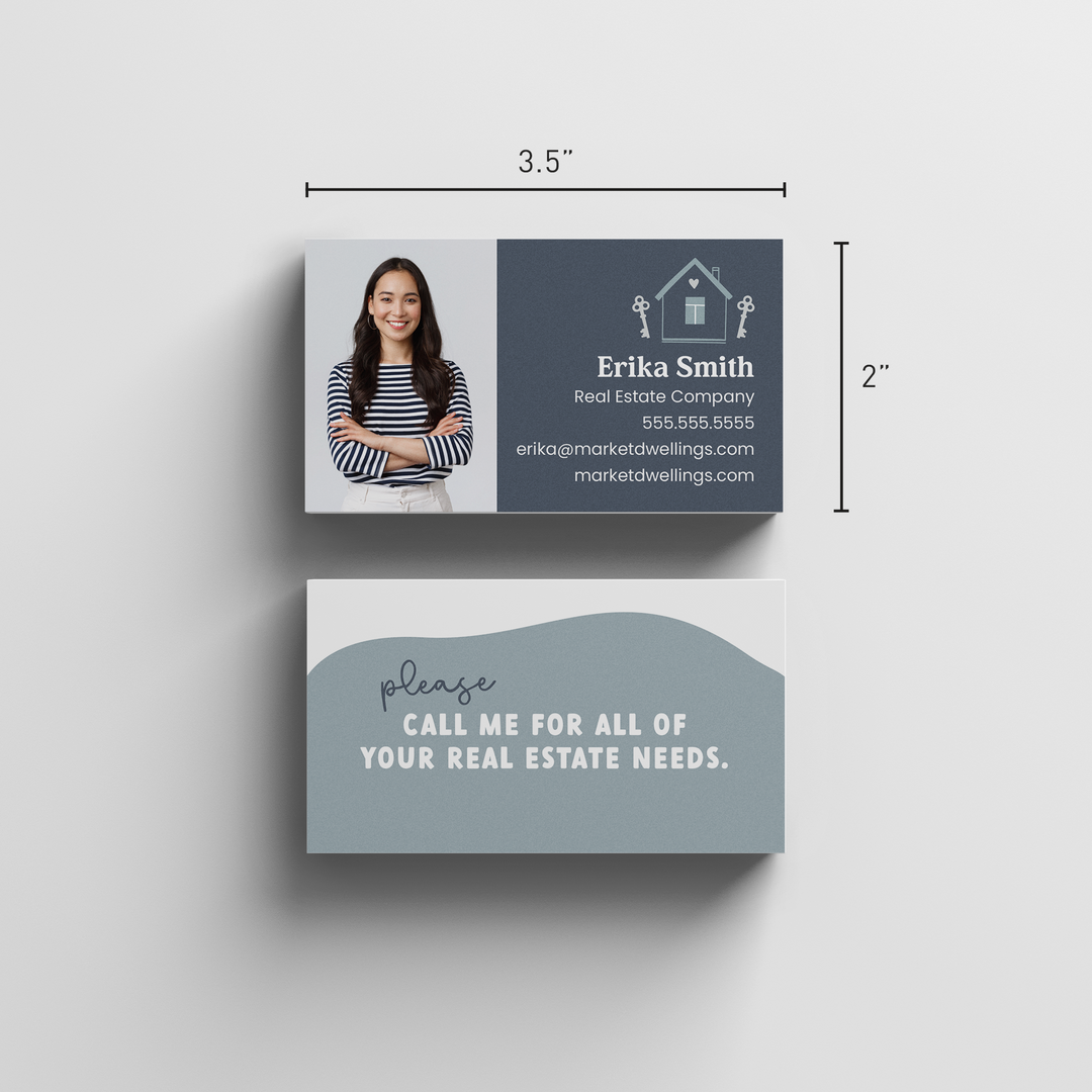 Please Call Me For All Of Your Real Estate Needs | Business Cards | BC-04 Business Cards Market Dwellings   