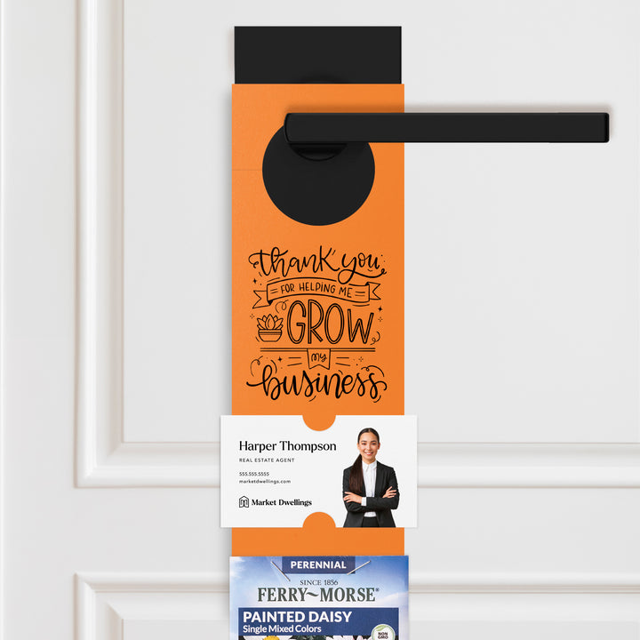 Thank You For Helping Me Grow My Business | Door Hangers for Seed Packets | 4-DH003 Door Hanger Market Dwellings CARROT