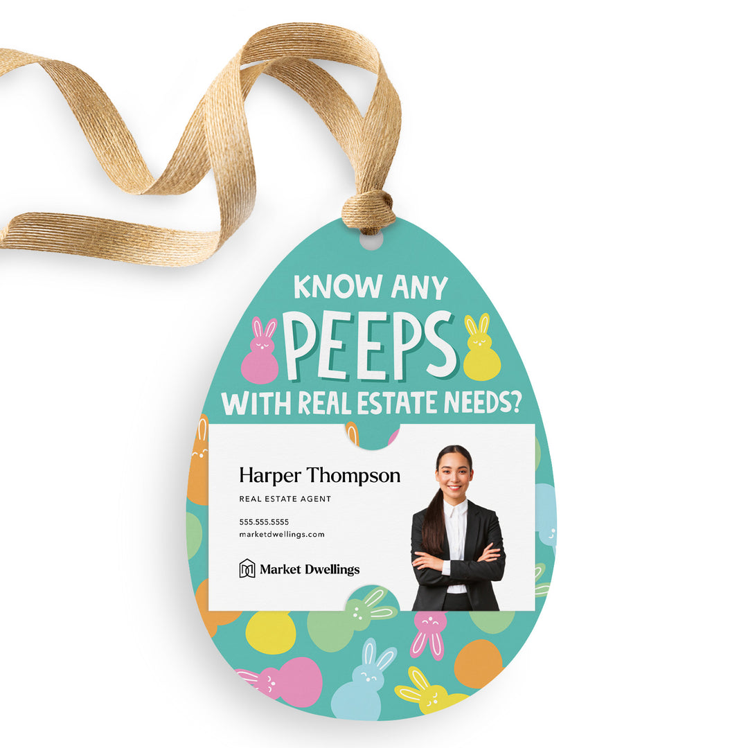 Know Any Peeps With Real Estate Needs? | Easter Spring Gift Tags | 4-GT007-AB Gift Tag Market Dwellings SEAFOAM