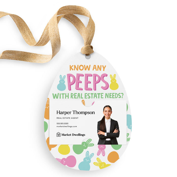 Know Any Peeps With Real Estate Needs? | Easter Spring Gift Tags | 4-GT007-AB Gift Tag Market Dwellings WHITE