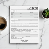 Customizable Homebuyer Questionnaire Notepad | 8.5 x 11in | 50 Tear-Off Sheets Notepad Market Dwellings