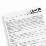 Customizable Homebuyer Questionnaire Notepad | 8.5 x 11in | 50 Tear-Off Sheets Notepad Market Dwellings